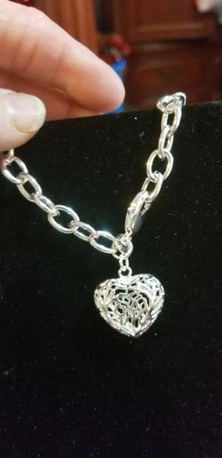 Sterling silver charm bracelet Heart