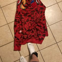 bape hoodie red 
