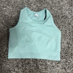 Blue Crop Top For Sports Size Medium