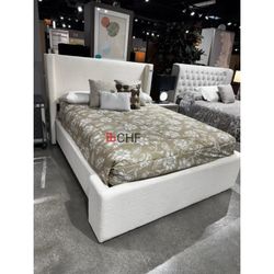 Boucle Fabric Queen / Eastern King Size Bed Frame 