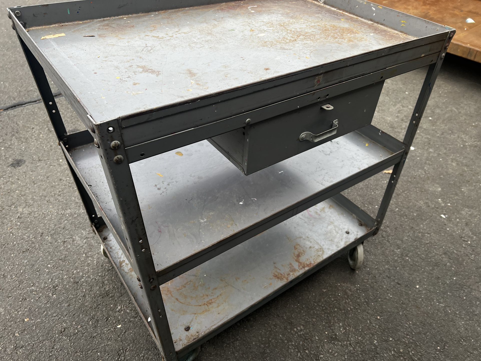 Steel Utility Cart With Drawer
