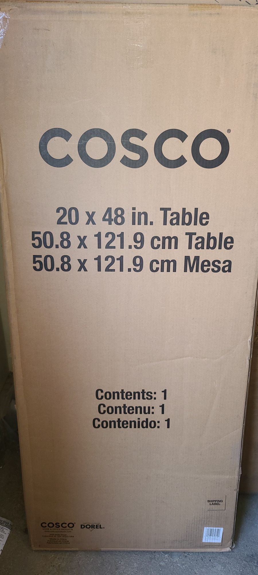 Cosco 20" x 48" Folding Table Black Black