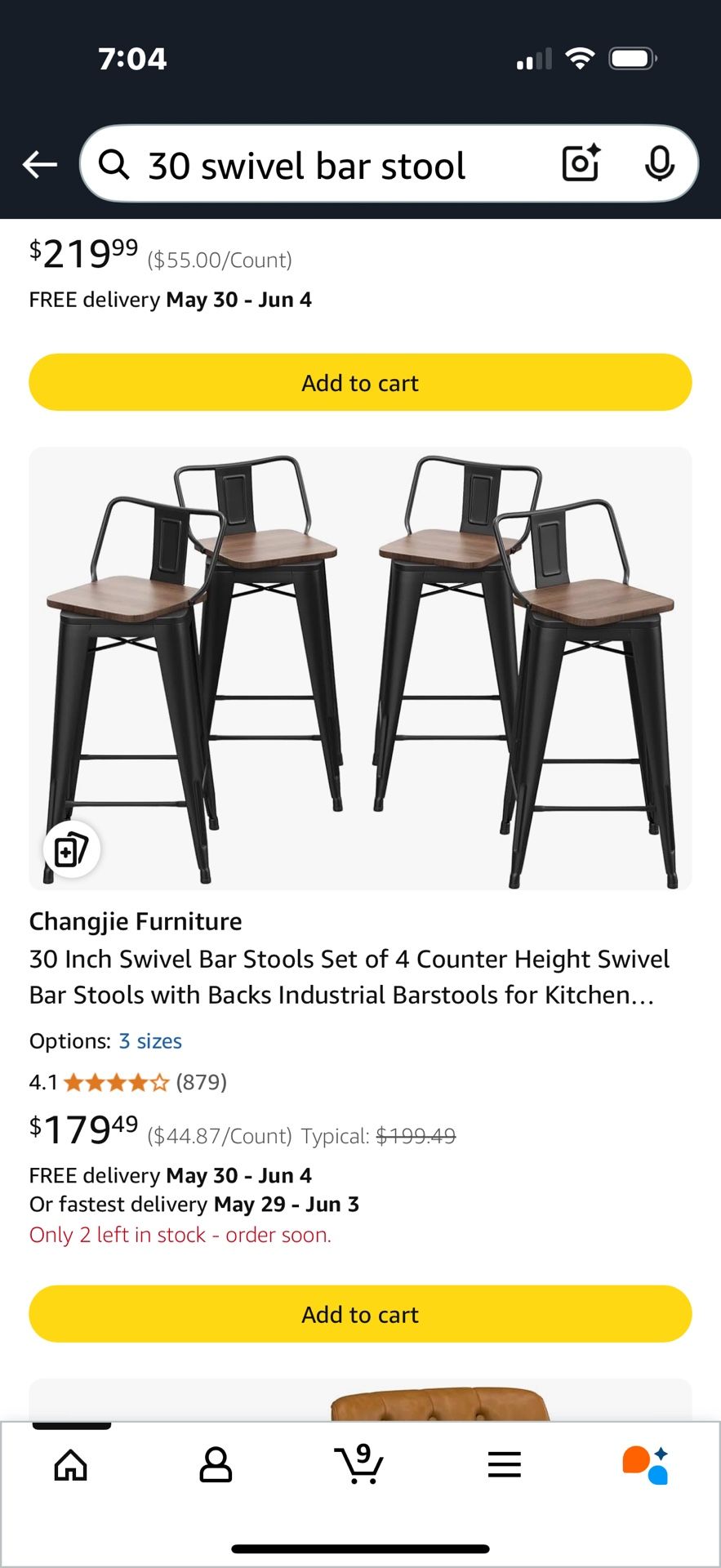 30 Inch Swivel Bar Stools
