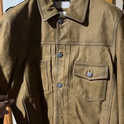 Nubuck Leather Trucker Jacket S M