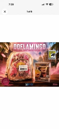 Funko SDCC 2026 One Piece Doflamingo Diamond Pop LE 1000 Pieces and Backpack