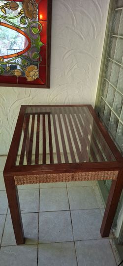 Teak ratton table