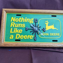 John Deere License Plate Clock, Nothing Runs Like a Deere