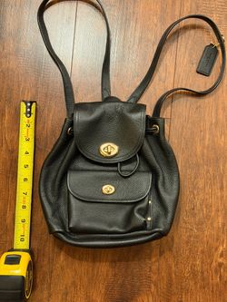 Coach Black Leather Backpack