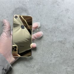 iPhone 8 Custom Gold Mirror Back Glass Big Hole