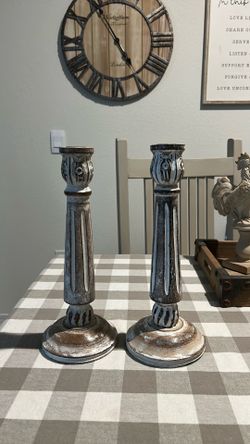 Wood candle holders