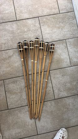 Set of SEVEN Tiki Torches