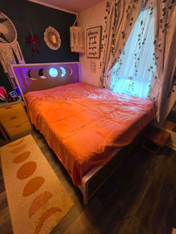 LED Moon Phase Queen Bed Frame