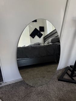 Large Oval Frameless Floor Mirror