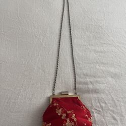 Vintage 90s Red Satin Purse 