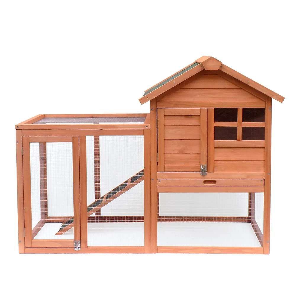 Rabbit Hutch Indoor and Outdoor Bunny Cage Pet House Chicken Coop Poultry Cage natural Wood House Pet Supplies Small Animals House,New Products : American Fashion Style Bags On Sale