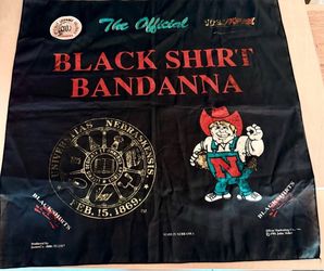 VTG 1991 Nebraska Cornhuskers Blackshirts Promo 21" X 21" Bandana