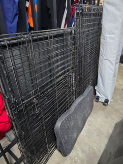 Large Black Wire Dog Crate with Tray