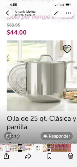 Olla para tamales de 25 qt  nueva de Princess house