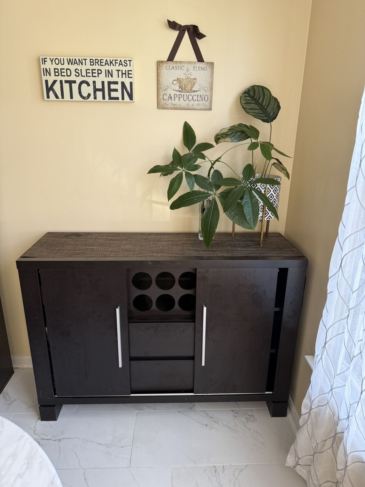 Dark Brown Medium-Sized Kitchen Credenza