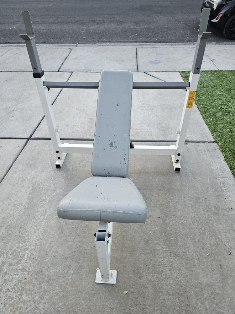 Tuff Stuff Bench Press Flat And Incline. Seat Adjusts For Incline Bench.