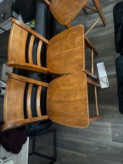 6 wooden chairs