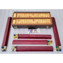 Vintage MahJong Mah Jongg Game Set with Racks, Tiles & Carry Case