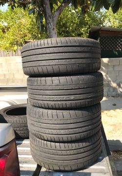 I got four tires in great condition they have about 80% left side of number 225/45R 17’s