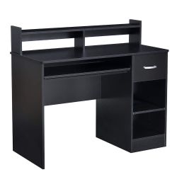 ROCKPOINT Axess Black Computer Desk And Drawer