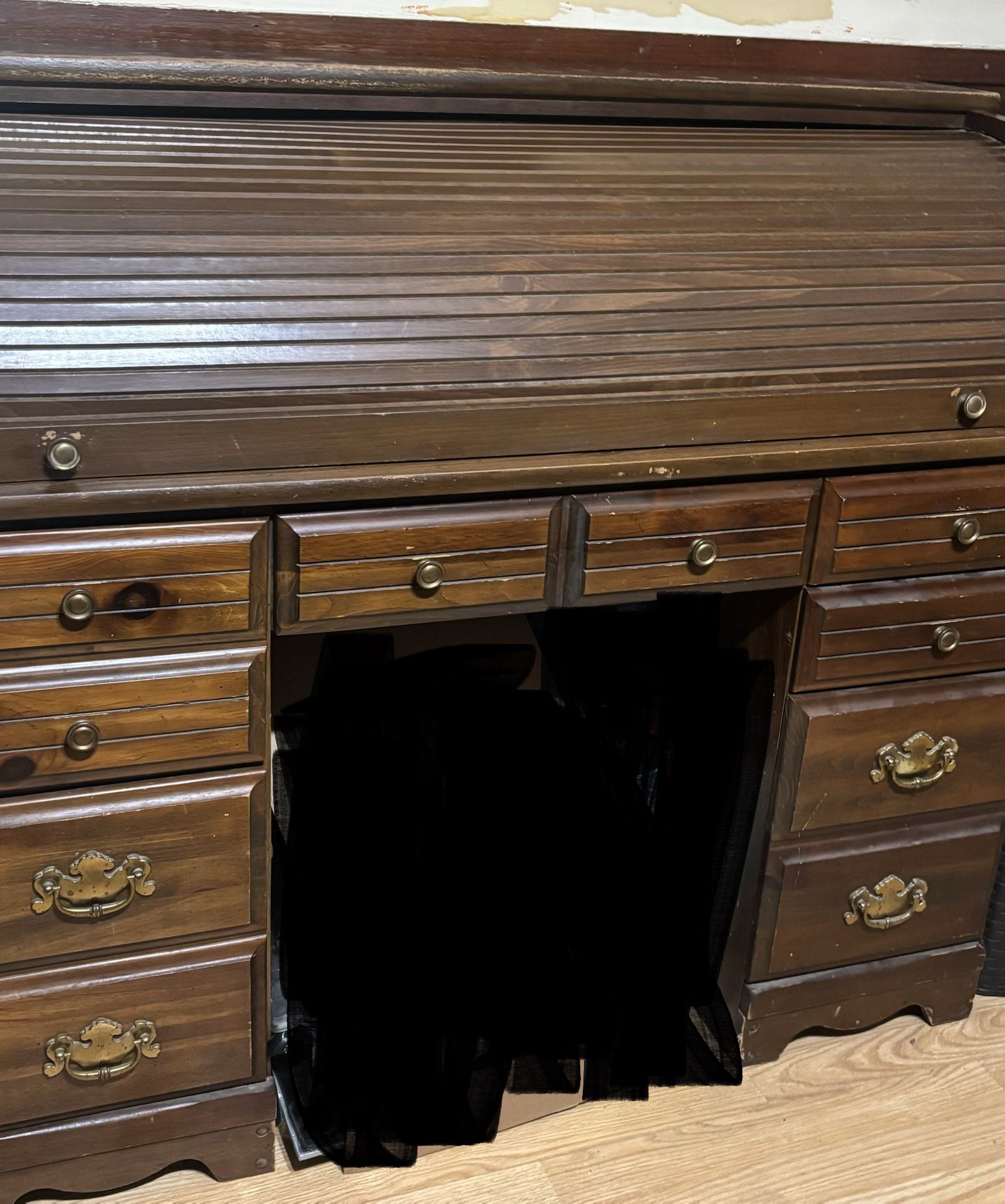 Vintage Roll Top Secretary Desk
