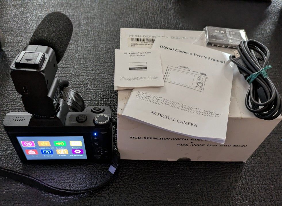 4K Digital Vlogging Camera for YouTube 4k Camcorder HD 1080P 48MP Video Camera