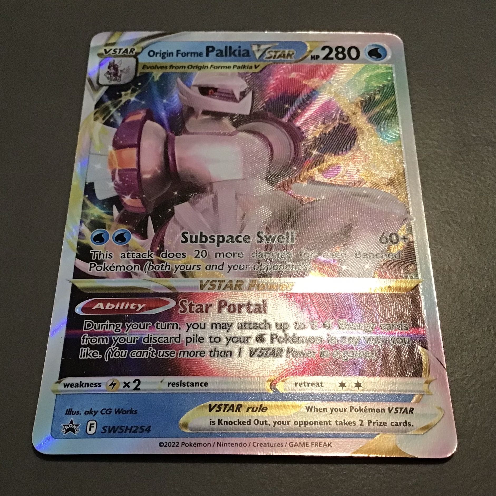 subspace swell pokemon card price Legendary Full Art Pokémon - Origin Forme Palkia Vstar Promo for Sale in Redmond, WA Weakness / Resistance / Retreat Cost how much is this worth
