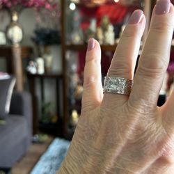 🌺Beautiful Sterling Silver Zirconia Gemstone Rings Sizes 5-10 