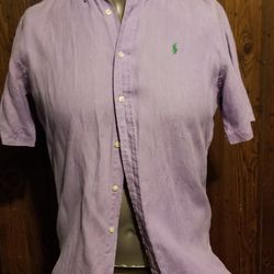 Polo Ralph Lauren Mens Linen Short Sleeve Shirt. Size Medium