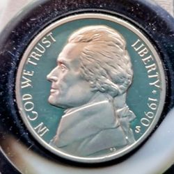 Beautiful 1990 S Proof Jefferson Nickel