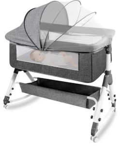 Baby Bassinet with Canopy and Storage