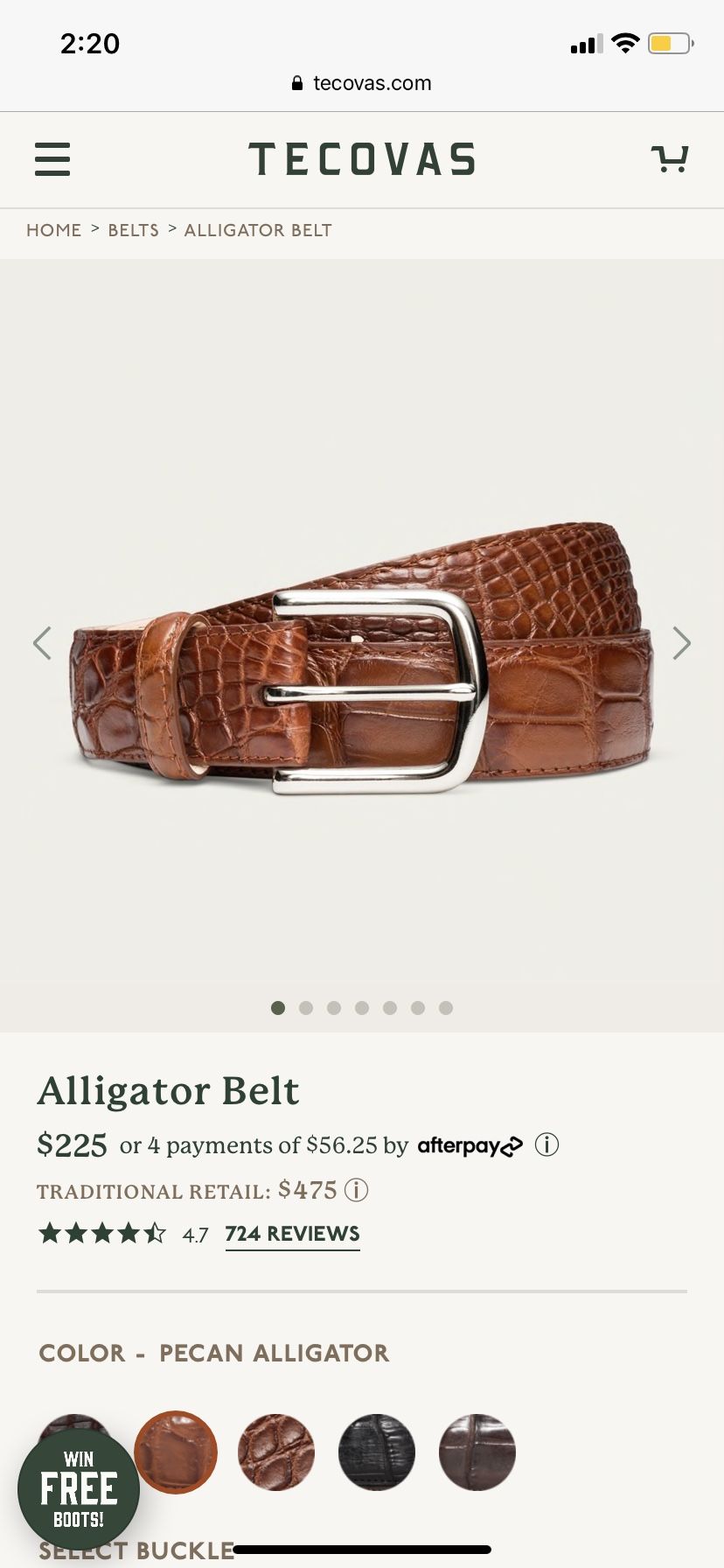 Tecovas alligator belt cheap