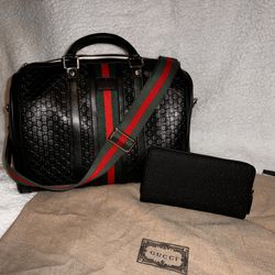  large Speedy Gucci inspo bag & matching wallet