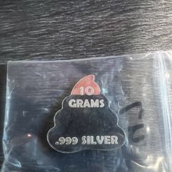 10 Gram Silver Poop Emoji 
