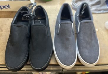 2 Pairs Of New Vans Like Slip In Vans Type Shoes Size 12 Black Grey