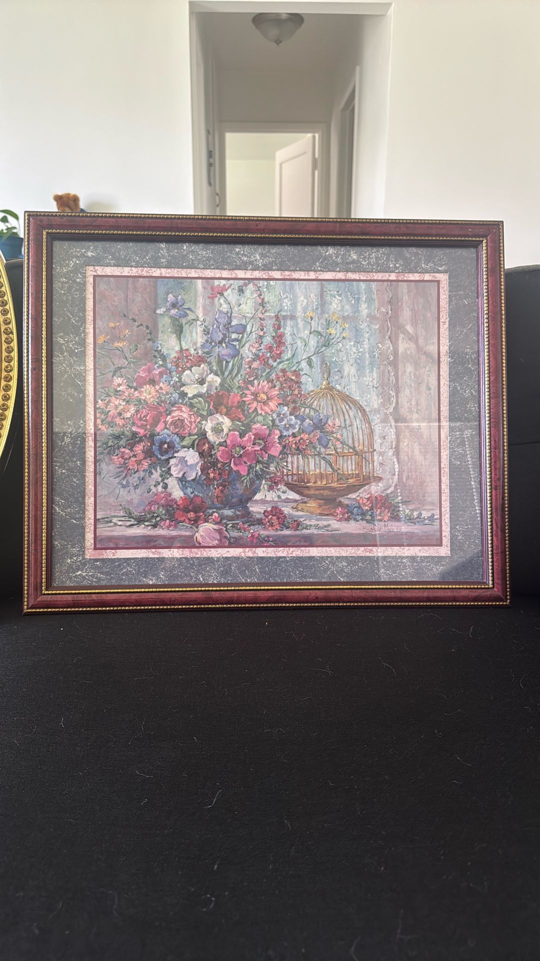 Vintage Home Interiors Barbara Mock Flowers & bird Cage