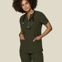 Mandala Scrup Top Notch Neck With Jogger Pants 