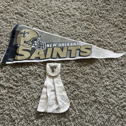 Aurographed Saints Football Pendant & Towel