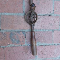 Antique hand crank egg beater drill