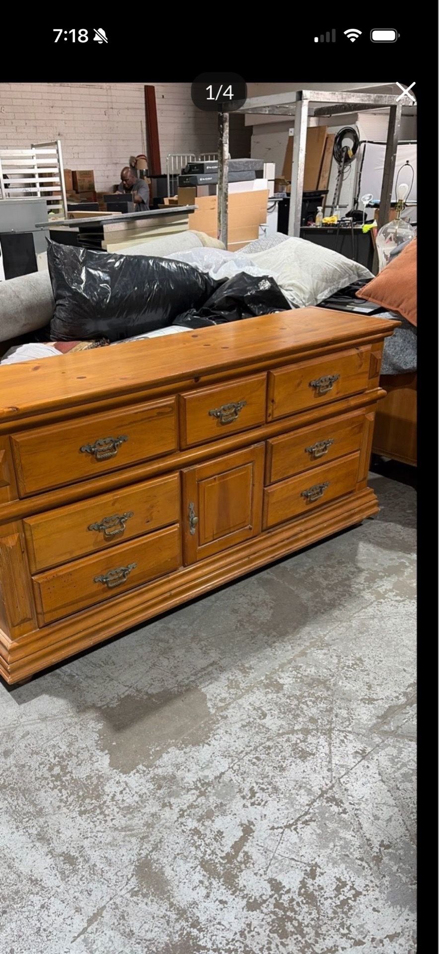 Pine Dresser w/7 Drawers and Cabinet