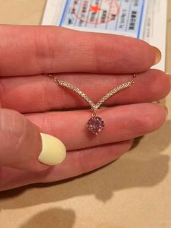 1 carat solid silver pink Moissanite
