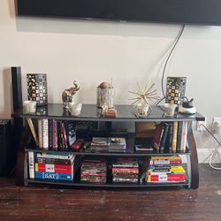 3 Tier Glass Entertainment Center W/ TV Stand 