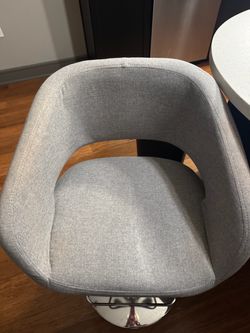 Modern Gray Upholstered Swivel Chair