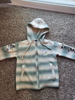 Totoro Striped Knit Hoodie - SM