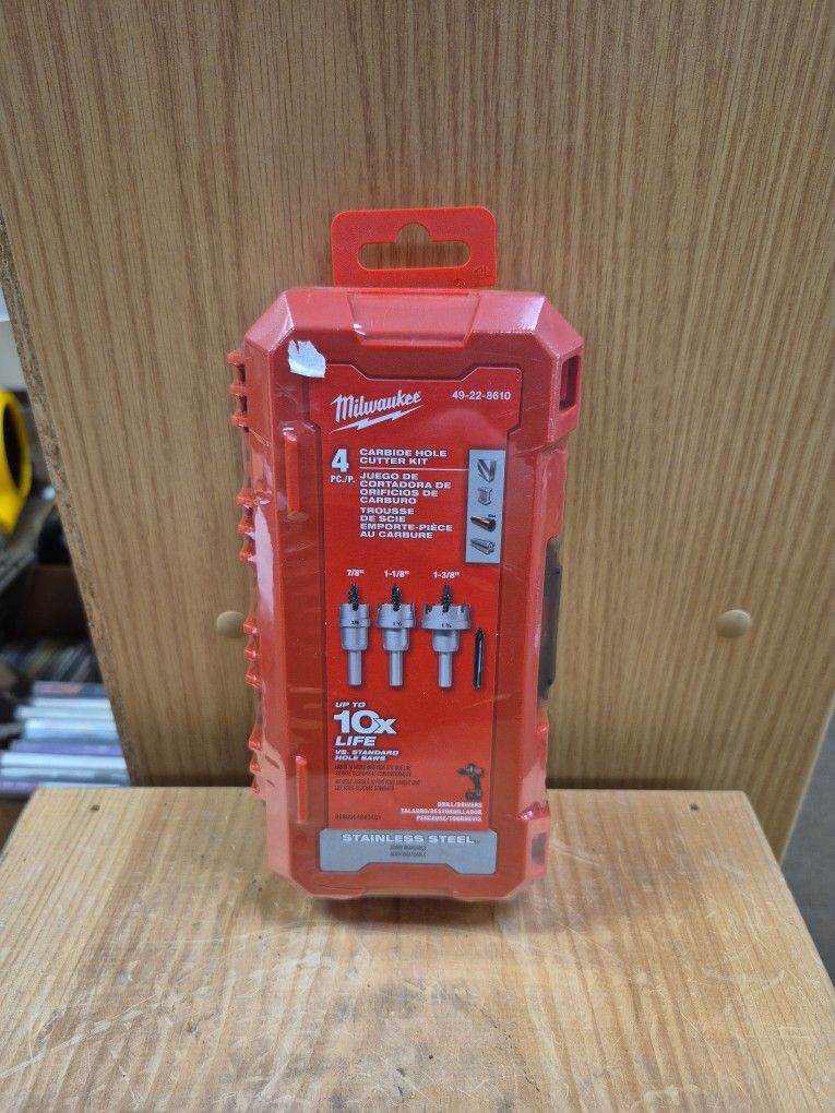 NEW Milwaukee 4 Piece Carbide Hole Cutter Kit 49-22-8610