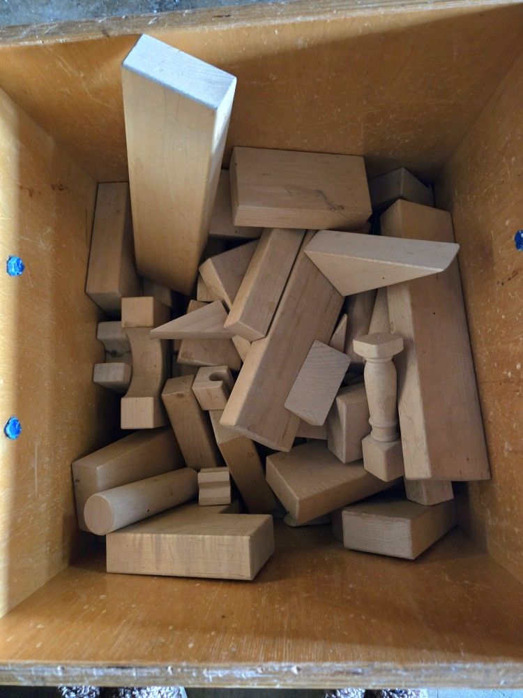 Solid Wood Building Blocks & Box